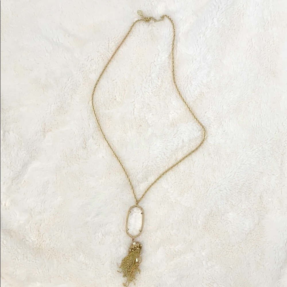 Kendra Scott Clear + Gold Rayne Necklace